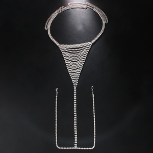 Sexy Simple Rhinestone Silver Chain Thong Jewelry Crystal Bikini <strong>Underwear</strong> <strong>Waist</strong> Chain for Nightclub Party Pearl Diamond Tassel - Product Image 5