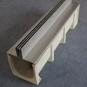 Canaux de drainage linéaires en acier inoxydable anti-corrosion, renforcés de polymères, pour jardin - Product Image 1