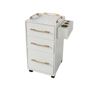 Wss 2025 Solid Wood Three-Layer Tool Car Hair <b>Salon</b> Beauty <b>Salon</b> Foot Bath Shop Mobile Tattoo Cart Living Room Made Metal - Product Image 2