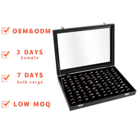 Indien fantaisie 100 fente femmes verre bijoux anneaux petit voyage stockage organisateur boîte emballage luxe personnalisé avec logo