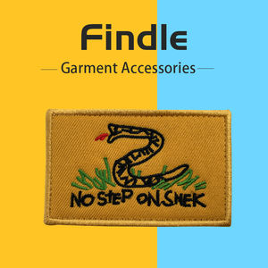 SNEK 무료 윌 슬로건 방울뱀 <span class=keywords><strong>Gadsden</strong></span> 깃발 자수 배지 후크 앤 루프 SNEK 패치에 단계 없음 - Product Image 5