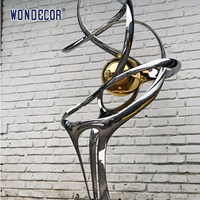 Statue abstraite moderne en acier inoxydable, décoration d'intérieur, sculpture en acier inoxydable à vendre