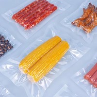 Sacs sous vide personnalisés imprimés, thermosoudés, en PA/PE, transparents, plats, pour aliments congelés, emballage sous vide lisse pour viande fraîche