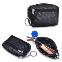 Dompet Koin Wanita Berkualitas Tinggi Bahan Kulit Asli dengan Resleting, Logo Dapat Disesuaikan
