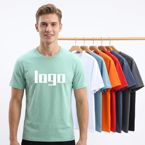 เสื้อยืดคอกลมแขนสั้นผู้ชายสไตล์ลำลองแบบถัก ผ้าฝ้าย 100% เป็นมิตรกับสิ่งแวดล้อม พิมพ์ลายดิจิทัล  ตัวเลือกโลโก้แบบไม่มีลาย  ทรงปกติ - Product Image 2