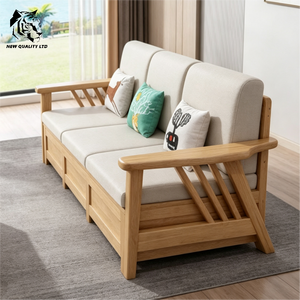 โซฟาผ้าแฟชั่นใหม่จากโรงงานจีน ราคาดี ปรับแต่งได้ มีสินค้าในสต็อก พร้อมบริการดรอปชิปปิ้ง เฟอร์นิเจอร์ห้องนั่งเล่น โซฟาไม้พร้อมที่เก็บของ - Product Image 3