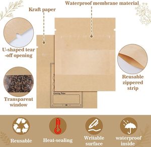 100 pz buste per la conservazione delle sementi e 4 anelli di raccoglitore 200 tasche trasparenti fogli per agricoltori che raccolgono <span class=keywords><strong>semi</strong></span> <span class=keywords><strong>da</strong></span> giardinaggio