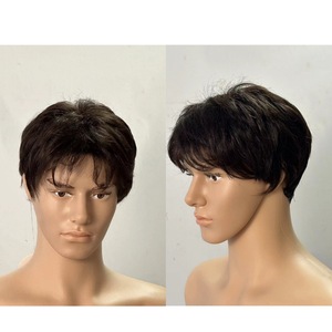 <span class=keywords><strong>Peluca</strong></span> corta sintética de alta temperatura JINRUILI, <span class=keywords><strong>peluca</strong></span> masculina recta Natural de alta calidad, <span class=keywords><strong>peluca</strong></span> corta bonita marrón oscuro para hombres - Product Image 3