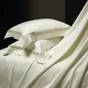 Luxury Long Staple Cotton Jacquard Four Piece <b>Bedding</b> <b>Set</b> Solid Color Breathable Soft For All Seasons - Product Image 4