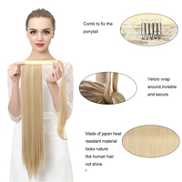 Vente en gros de nouvelles extensions de cheveux synthétiques de haute qualité, 24 à 32 pouces, lisses et soyeuses, à enrouler autour de la tête, pour femmes