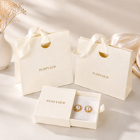 Boîte d'emballage de bijoux de luxe rose nacré avec logo personnalisé, tiroir coulissant, poignée en ruban et ensemble de sacs cadeaux – Vente en gros