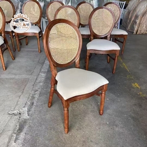 Chaise Louis <span class=keywords><strong>de</strong></span> salle à manger avec dossier rond, meubles <span class=keywords><strong>de</strong></span> <span class=keywords><strong>luxe</strong></span> en bois et résine, chaises Louis <span class=keywords><strong>Florence</strong></span> pour événements et banquets - Product Image 6