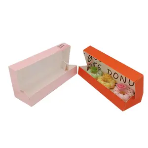 Kotak kemasan donat kotak makanan Origami persegi dengan tutup