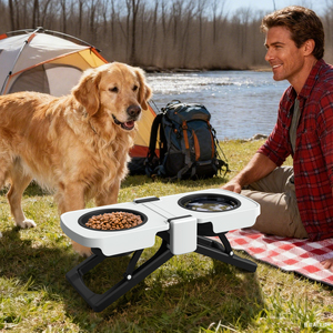 ชามน้ำและอาหารพับได้สำหรับสุนัขและแมวแบบพกพา ชามอาหารสัตว์เลี้ยงแบบยกสูงสำหรับเดินทาง ความจุขนาดใหญ่ 3 ลิตร สำหรับกิจกรรมกลางแจ้ง เดินป่า แขวนได้ ใช้ขณะขับรถ - Product Image 5
