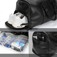 Sac de Sport Tendance et Imperméable en Cuir pour Hommes avec Compartiment à Chaussures, Personnalisable avec Logo en Tissu, Idéal pour Voyage et Gym