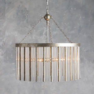 Candelabro de plata redondo Industrial para comedor Bar Island Vintage colgante de hierro forjado luz moderna - Product Image 1