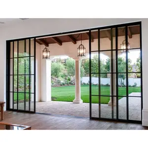 Energy Efficient French Aluminum Frame Patio Classic Partition Large Sliding Glass Door