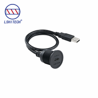 Conector Industrial Tipo C 5A DC IP65, Cable de Datos, Enchufe Circular Hembra, Adaptador de Cable Micro USB Mini para PCB