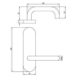 Tay Nắm Cửa Thời Trang Cao Cấp Đồng Bằng <span class=keywords><strong>50</strong></span> Đòn Bẩy Tay Cầm Bằng Thép Không Gỉ Cho Cửa - Product Image 2