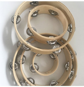 Wholesale Small Wood Headless Wood 6 inch Tambourine Circle <b>Hand</b> <b>Drum</b> Single Row Musical Instrument Accessories - Product Image 5