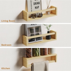 Étagères murales flottantes <span class=keywords><strong>en</strong></span> bois sculpté 3 pièces pour chambre d'enfant, présentoir à photos, rangement de jouets, meubles pour salle de bain d'enfants - Product Image 5