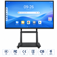 Tableau blanc interactif 4K de 55 pouces, tactile IR 40 points, double système Android et Windows, Intel Core I3/i5/i7 pour salle de classe et bureau