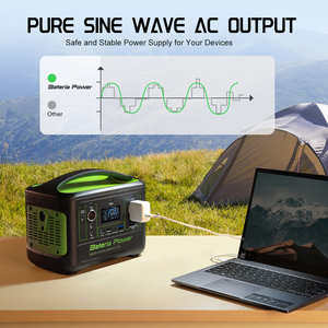 Station d'alimentation portable 160Ah 600Wh USB Type-C Panneau solaire MPPT Onde sinusoïdale pure Batterie lithium-ion 600W Utilisation extérieure Bateria Power - Product Image 3