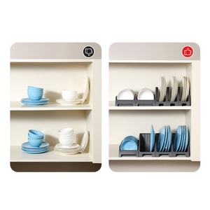 Kitchen Counter Cabinet Organizer Reusable Seasoning Holder Plastic Plates Bowls <b>Dish</b> Drainer Dying <b>Rack</b> Desk Storage Holder - Product Image 2
