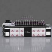 Comptoir de présentation de parfums sur mesure, station de remplissage de parfums en vrac avec distributeurs de bouteilles, vitrine en verre LED pour boutique de cosmétiques