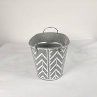 Décoration de patio de style rustique pour la maison et le jardin, pots à fleurs succulentes, pots à plantes ovales en métal bon marché avec poignées métalliques