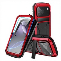 Étui de protection intégral en métal robuste pour 17/16/15/14/13/12/11 Pro Max/17e/16e, en aluminium, antichoc, étanche, avec protection en verre
