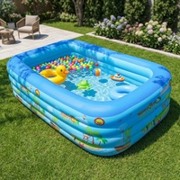Aufblasbarer Swimmingpool für Kinder, für den Heimgebrauch im Freien, extra großer Familienpool, farbenfroh, langlebig, dickes PVC, konstante Temperatur.