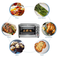 Four à convection de comptoir 14L en acier inoxydable, mini-four grille-pain électrique pour la cuisson de pizzas, toasts et rôtisseries pour la cuisine domestique