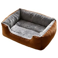Lit pour chien en peluche douce OEM avec rembourrage en coton PP, fond antidérapant, canapé-lit pour animaux de compagnie chaud et lavable pour chiens et chats