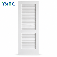 Porte intérieure pré-montée à âme pleine en bois, à 2 panneaux à persiennes, pour chambre, placard, ventilation et garde-manger