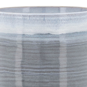 Vaso in ceramica con supporto in legno, moderno vaso in gres per piante da interno ed esterno, vaso rotondo per fiori, decorazione per la casa - Product Image 6