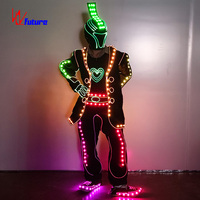 Vente chaude Glowing Dance Stage Performance Dj Costumes Fibre Optique Lumineux Vêtements Led Light up Hommes Costumes