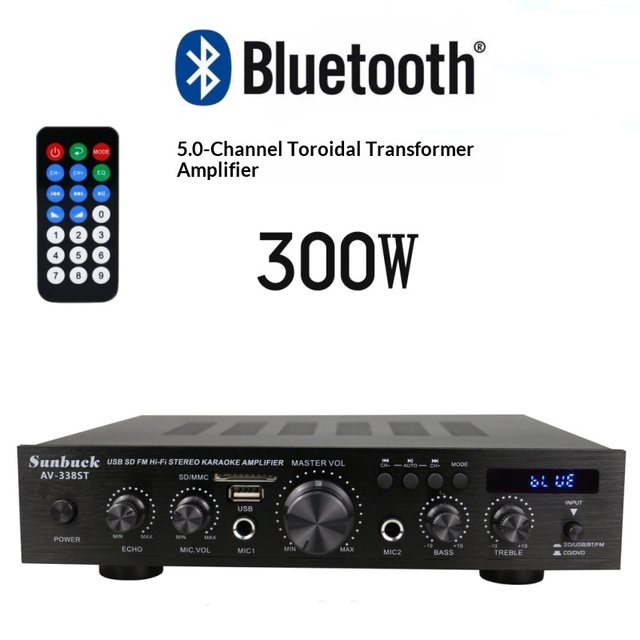 Wholesale 5-Channel HIFI Amplifier Home Karaoke Toroidal Transformer High Power Card Slot Remote Control for