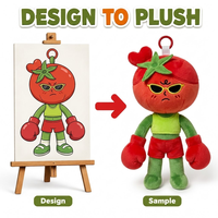 Porte-clés en peluche personnalisé en forme de tomate, mignon dessin animé, ours en peluche, pendentif de sac, cadeau de vacances, décoration intérieure, OEM ODM, faible MOQ, polyester
