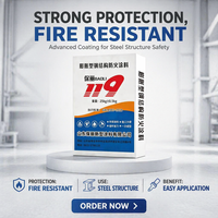 Revêtement ignifuge intumescent à base d'eau pour poutres et colonnes en acier, protection incendie intérieure, sac de 25 kg, application au pinceau