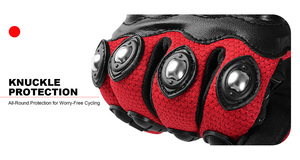 Summer Breathable Microfiber Full Finger <strong>Motorcycle</strong> <strong>Gloves</strong> Hook Loop Closure Non-slip <strong>Touch</strong> Screen Compatible Adjustable Wrist - Product Image 3