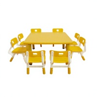 Table et chaise d'étude pour enfants, design moderne en plastique coloré, réglables et durables, meubles de crèche pour les tout-petits d'âge préscolaire