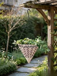 Panier suspendu conique tressé, pot de fleurs suspendu conique tressé, panier suspendu pour plantes d'intérieur et d'extérieur - Product Image 2