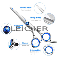 Kit de ciseaux de coupe de cheveux avec logo personnalisé ensemble de ciseaux de coiffure en acier inoxydable ensemble de ciseaux amincissants professionnels