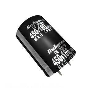 ตัวเก็บประจุแบบมีช่องใส่390 uF ฝาปิดสารส้ม390 uF 20% 220V แบบ220MXG390MEFCSN25X25 - Product Image 1