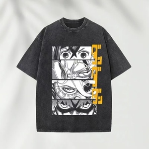 T-shirt en coton lourd délavé tendance Y2K 2026, imprimé graphique gothique anime personnalisé, chemises streetwear oversize <span class=keywords><strong>DANDA</strong></span> - Product Image 2