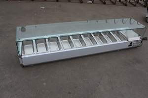 GN1/4 2m 10Pans Pizza Prep Table Réfrigérateur Réfrigéré Comptoir Bar Fruits Salade Réfrigérateur <span class=keywords><strong>Vitrine</strong></span> <span class=keywords><strong>Vitrine</strong></span> - Product Image 2