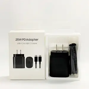 Venta caliente enchufe de cargador súper rápido 25W USB C adaptador de corriente para Samsung S22 S22 + S21 S21 + S20 note 10 A5 A7