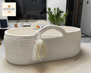 Cesta de almacenamiento para bebés personalizada <span class=keywords><strong>hecha</strong></span> <span class=keywords><strong>a</strong></span> <span class=keywords><strong>mano</strong></span>, tela lavable con mango plegable, hilo de tela tejido directo de fábrica para cambiar pañales - Product Image 6