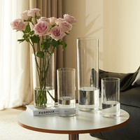 Vase anti-chute pour arrangement floral hydroponique, en bambou transparent gris, décoration florale droite